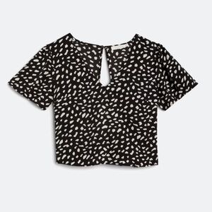 Lush Brie Tie Back Crop Blouse